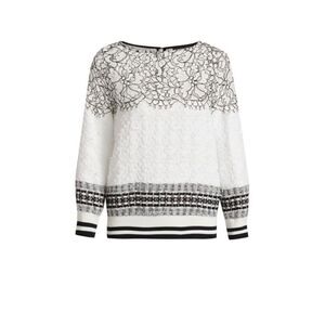 FREDERICK ANDERSON Lace-Trimmed Tweed Sweatshirt size 8